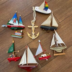 Colorful Sailboat Ornament Set